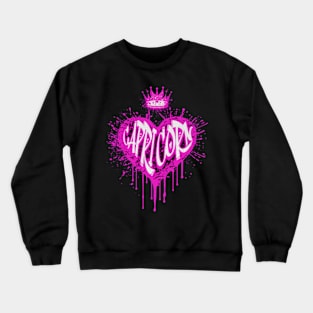 Capricorn Graffiti Air Brush Heart Zodiac Sign Astrology Crewneck Sweatshirt